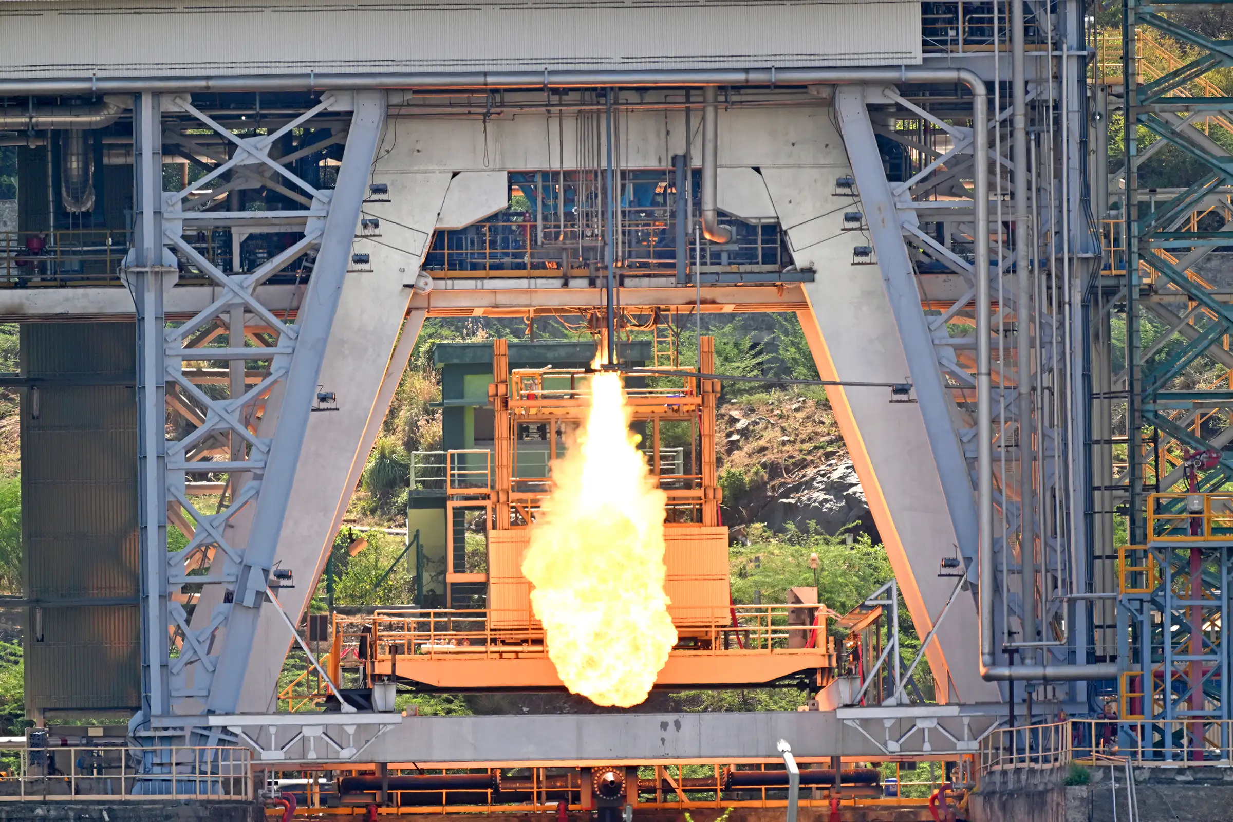 Semicryogenic Engine Power Head Test Article at full thrust level