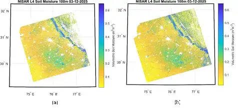 (a) NISAR L-band (HH & HV-polarizations) (b) NISAR S-band HH & HV-polarizations in ascending pass