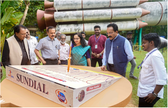 Figure 3: Inspection of the Sundial by Chairman, ISRO on 29 November 2024