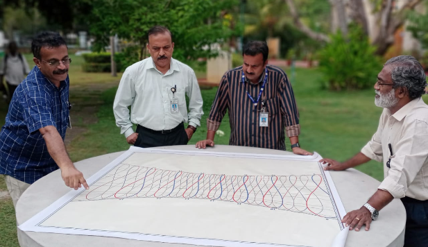 Figure 6: Director, VSSC and DD, MSA inspecting the Sundial Design