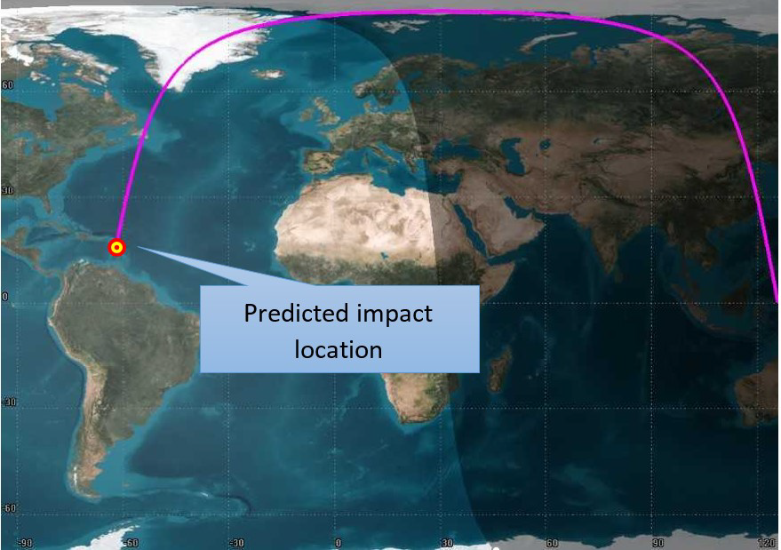 The upper stage of PSLV-37 which launched a record number of 104 satellites re-enters the Earth's atmosphere on 6 Oct 2024