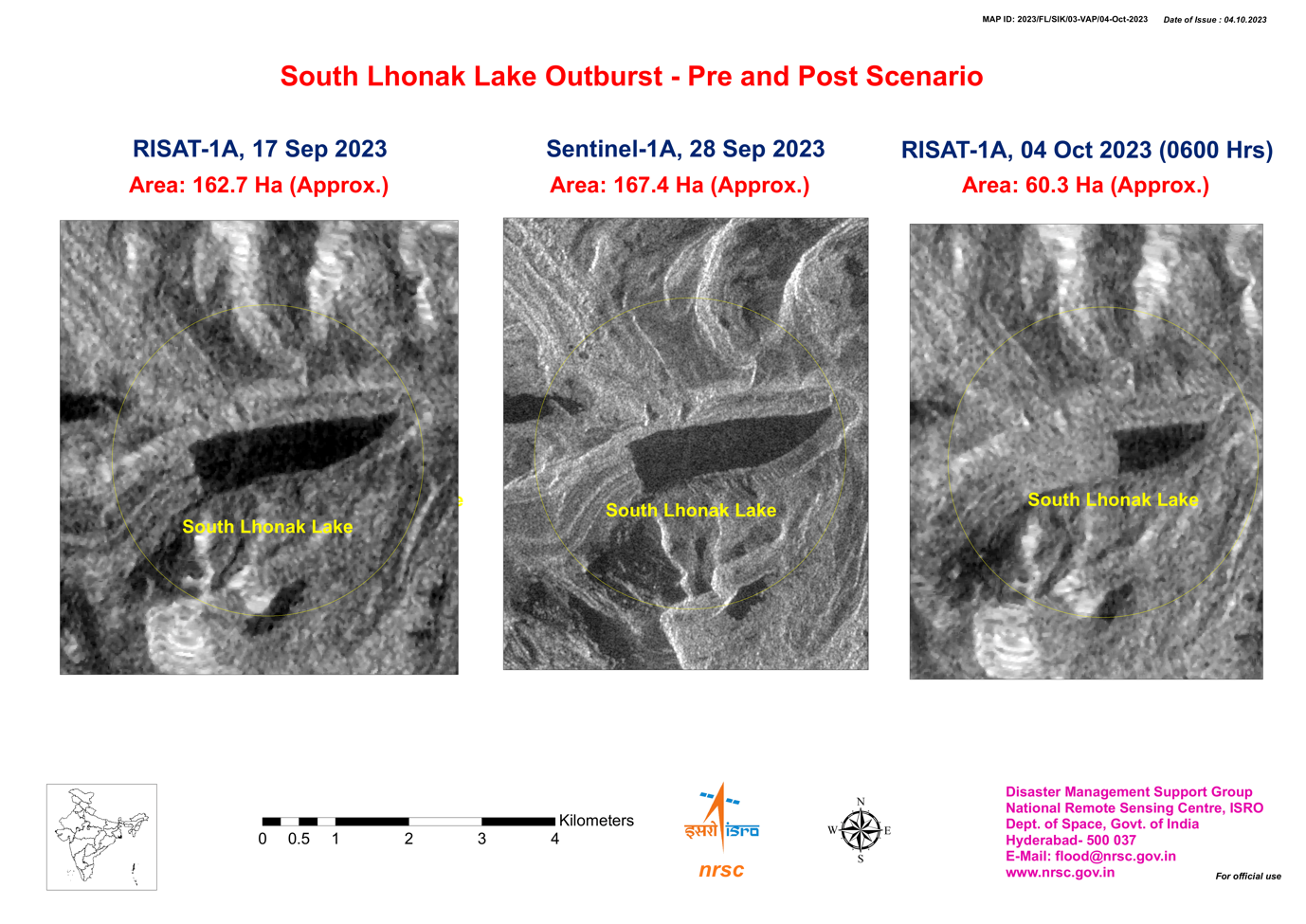 Satellite image-based studies of South Lhonak Lake