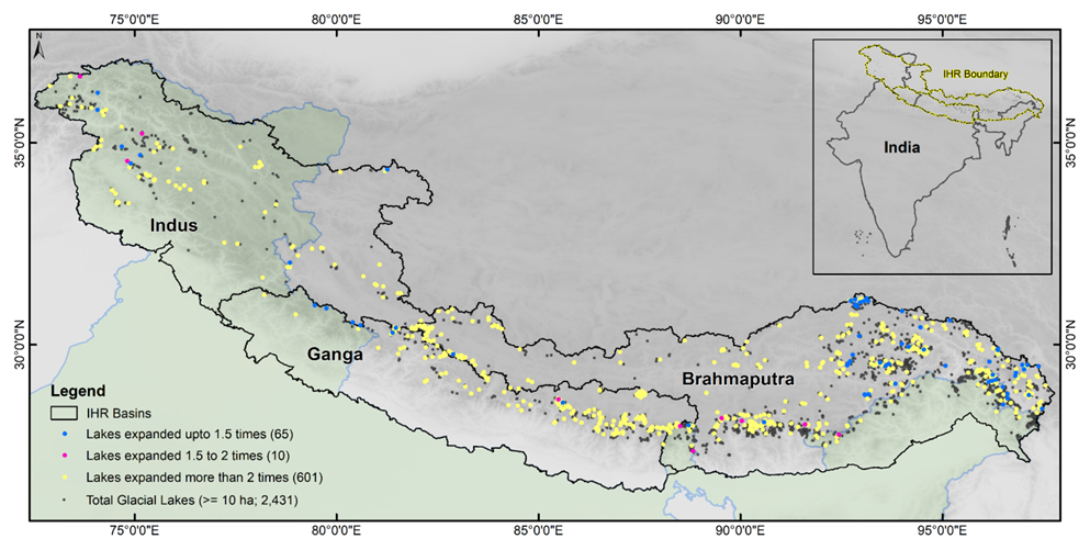 Satellite Insights: Expanding Glacial Lakes in the Indian Himalayas