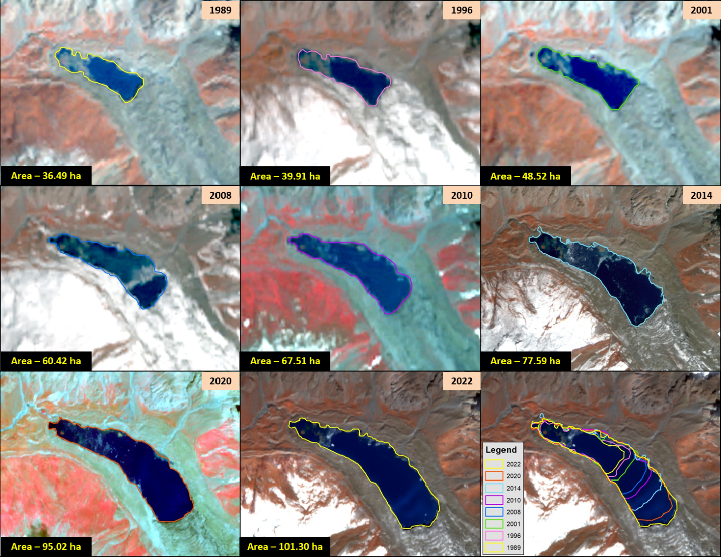  Satellite Insights: Expanding Glacial Lakes in the Indian Himalayas 
