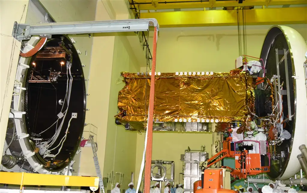 GSAT-11 loading into thermovac chamber