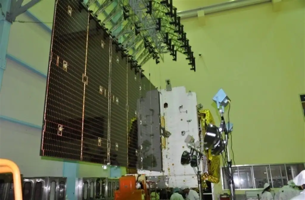 GSAT-18 undergoing Solar Panel Deployment test