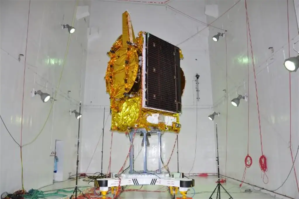 GSAT-19 undergoing Acoustic Test