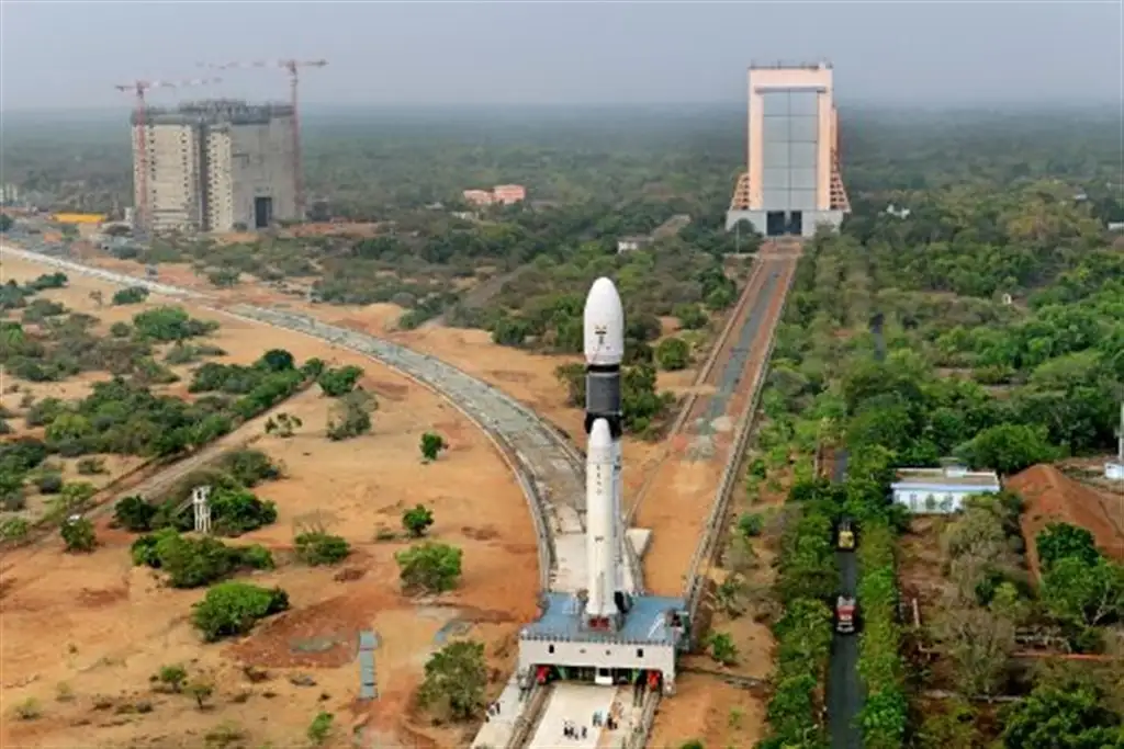 Panoramic View of GSLV-MK III-D1 being moved to second launch pad