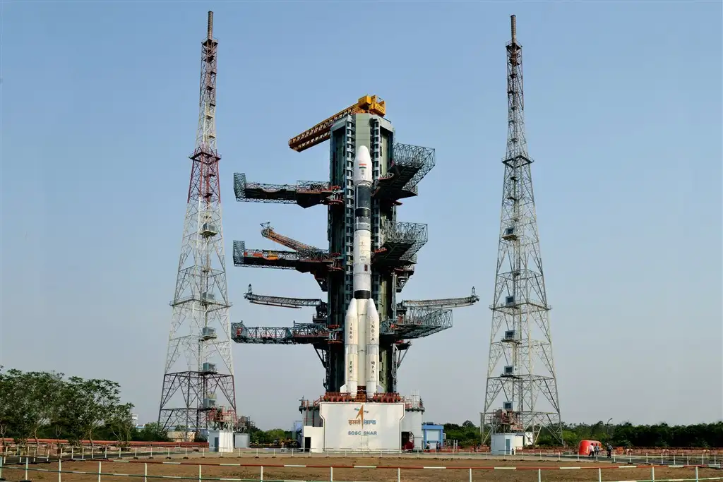 GSLV-F09 being moved from Vehicle Assembly Building to Launch Pad