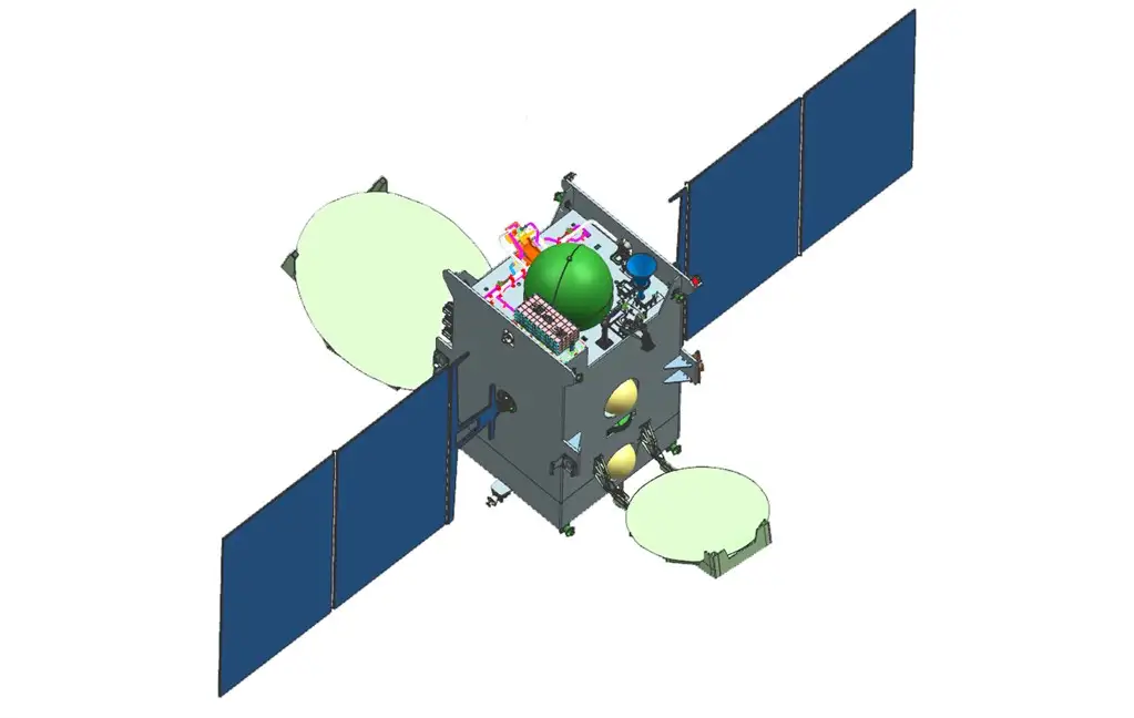 GSAT-9 with solar panes deployed