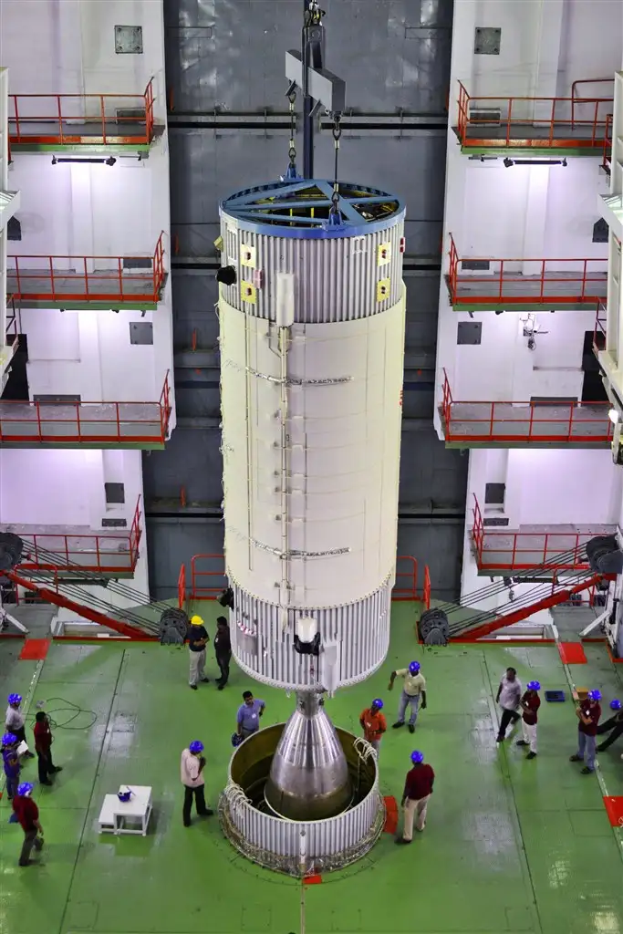 Hoisting of GSLV-F05 Second Stage during Vehicle Assembly