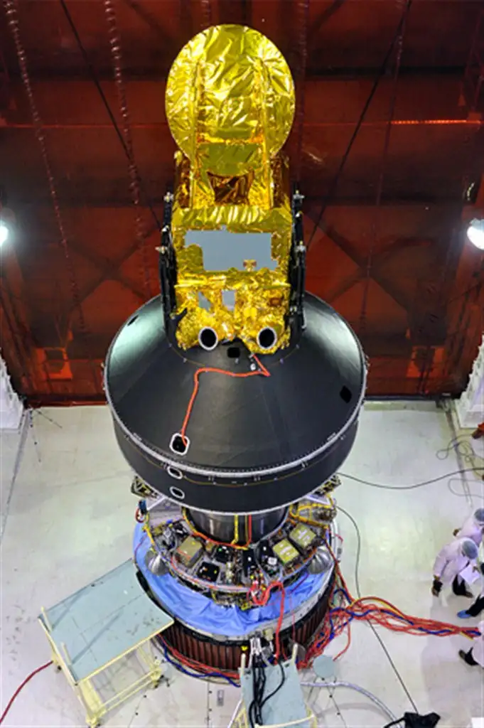 SARAL attached to the fourth stage of PSLV-C20