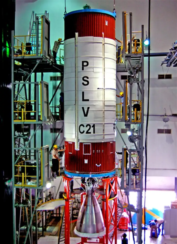 IMAGE OF PSLV-C21 SECOND STAGE
