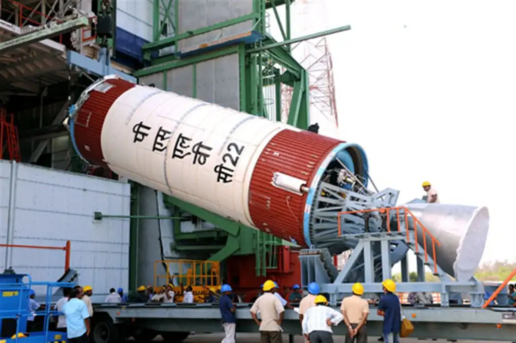 IMAGE OF PSLV-C22 LIQUID SECOND STAGE