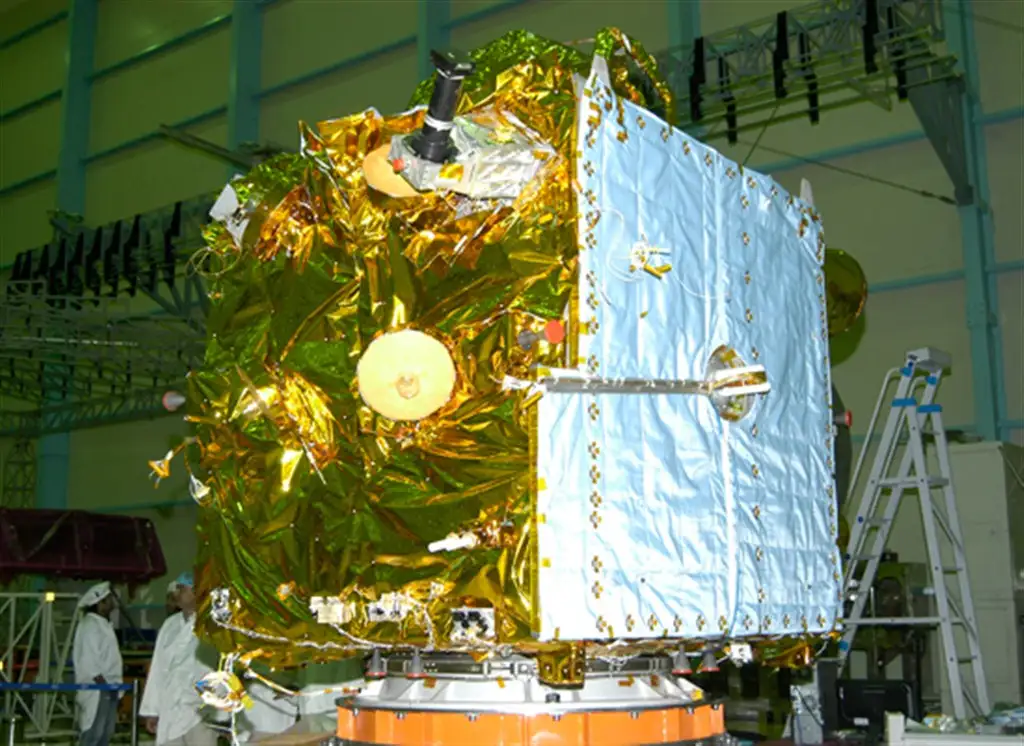 Image of IRNSS-1A Satellite at ISRO Satellite Centre