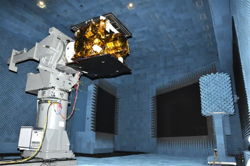 IRNSS-1C spacecraft undergoing vibration test