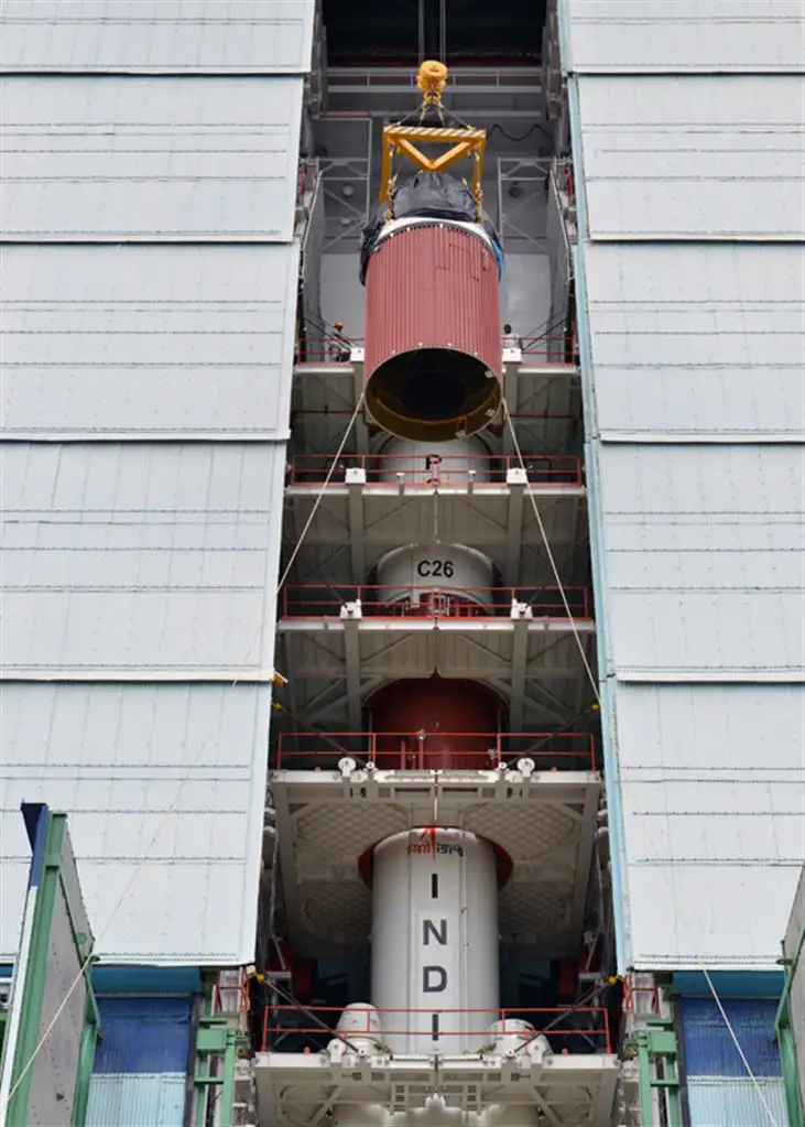 Assembly of PSLV-C26, Third and Fourth Stages