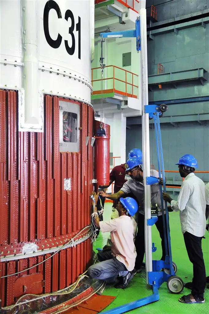 Close-up view of PSLV-C31 Integration