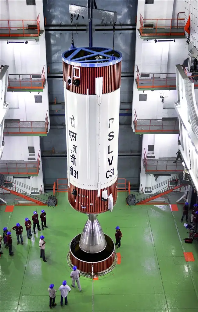 Close-up view of PSLV-C31 Integration