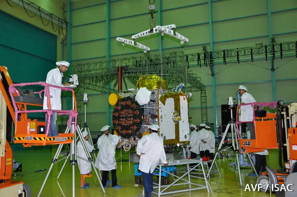 IRNSS-1E Integration in progress at clean room