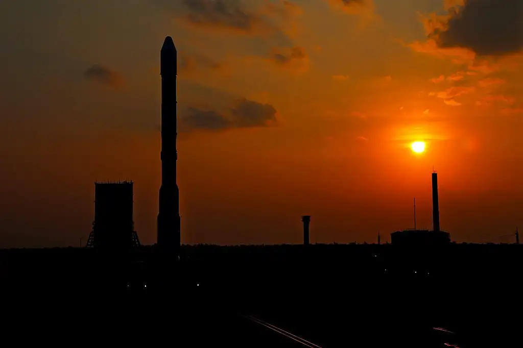 Fully integrated PSLV-C31 with IRNSS-1E being moved to Second Launch Pad (SLP)-2