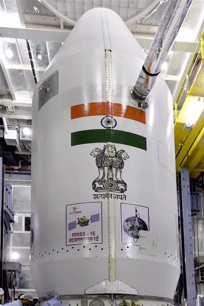 PSLV-C31 heat shield closed with IRNSS-1E encapsulated