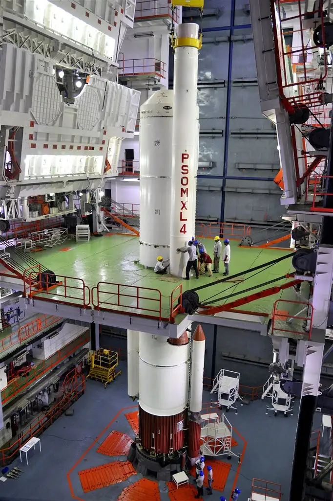 Integration of an 'XL' strap-on motor with the Core Stage of PSLV-C31 in progress