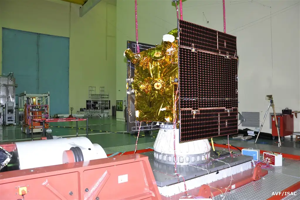 IRNSS-1F being readied for vibration test