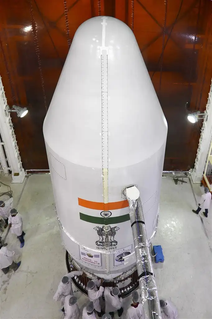 PSLV-C33  heat shield closed with IRNSS-1G encapsulated