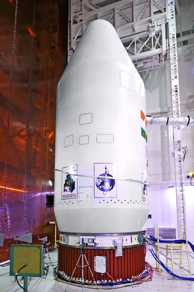 PSLV-C36 Heat-shield closed with RESORCESAT-2A encapsulated