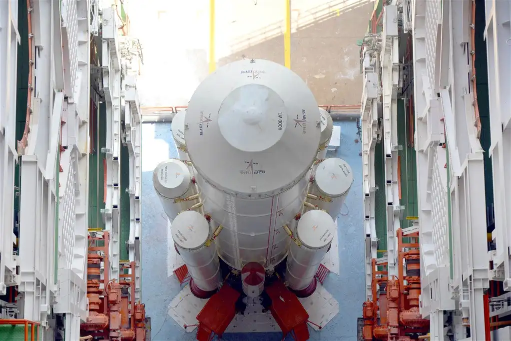 PSLV-C37 First Stage integrated at Vehicle Assembly Building