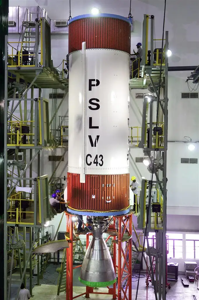 PSLV-C43 Second Stage at Stage Integration Facility