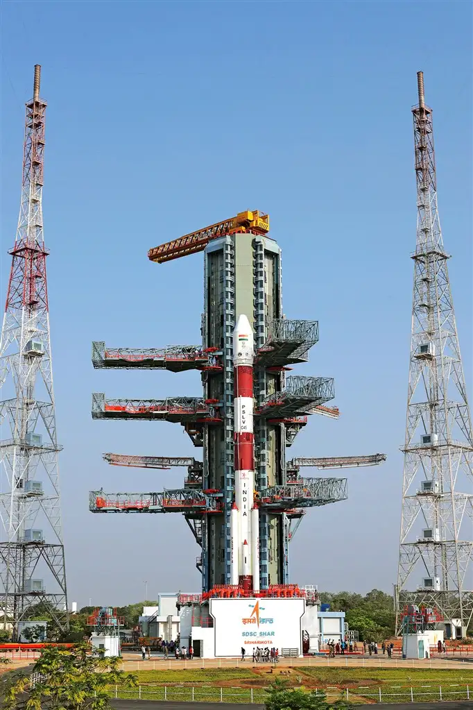 Another view of PSLV-45 at the Umbilical Tower