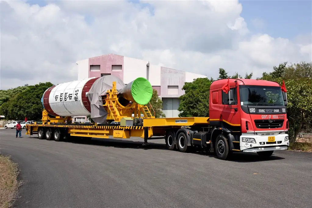 Transportation of PSLV-C45 Liquid Second stage to Vehicle Assembly Building