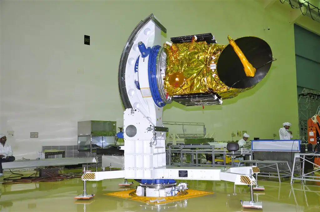 SCATSAT-1 undergoing a prelaunch test