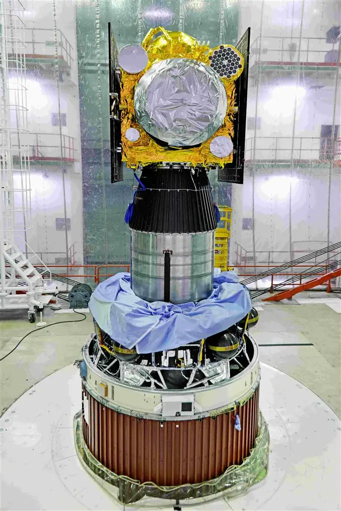 1h spacecraft integrated with pslv