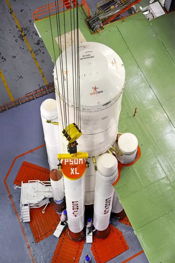 PSLV_C39 strap-ons are being assembled with corestage