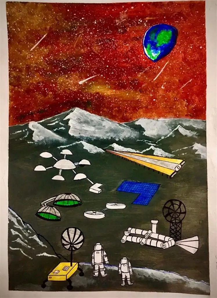 Pictures/paintings by students on the occasion of International Moon Day online quiz competition held on 20 /07/2022