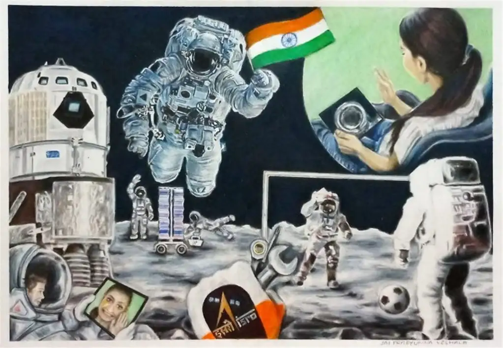 Pictures/paintings by students on the occasion of International Moon Day online quiz competition held on 20 /07/2022