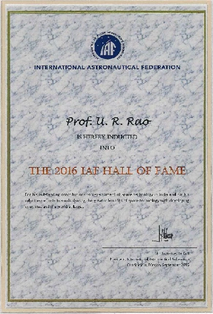 Prof U R Rao Citation